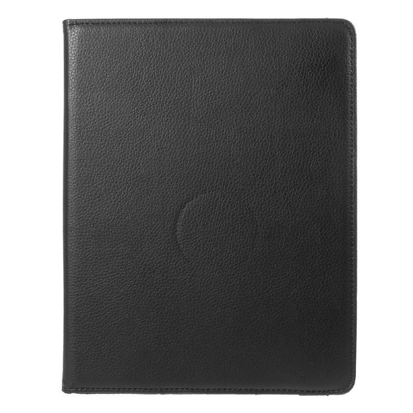 EIDERWOOD iPad 4 / 3 / 2 Kunstlæder Flip Cover m. Elastik & Roterbar Funktion - Sort