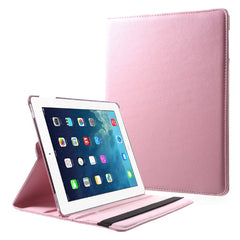 EIDERWOOD iPad 4 / 3 / 2 Kunstlæder Flip Cover m. Elastik & Roterbar Funktion - Lyserød