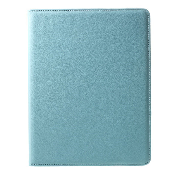 EIDERWOOD iPad 4 / 3 / 2 Kunstlæder Flip Cover m. Elastik & Roterbar Funktion - Lyseblå
