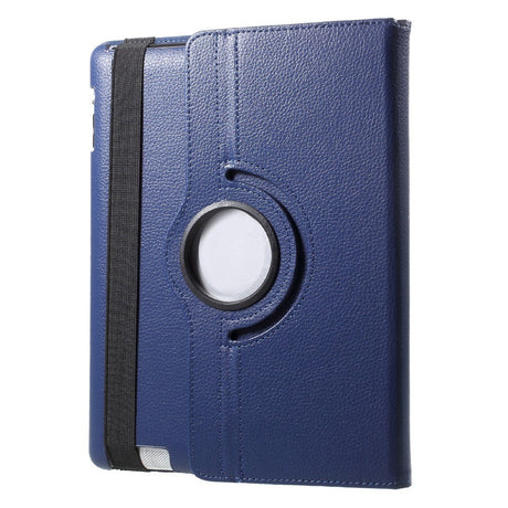 EIDERWOOD iPad 4 / 3 / 2 Kunstlæder Flip Cover m. Elastik & Roterbar Funktion - Blå