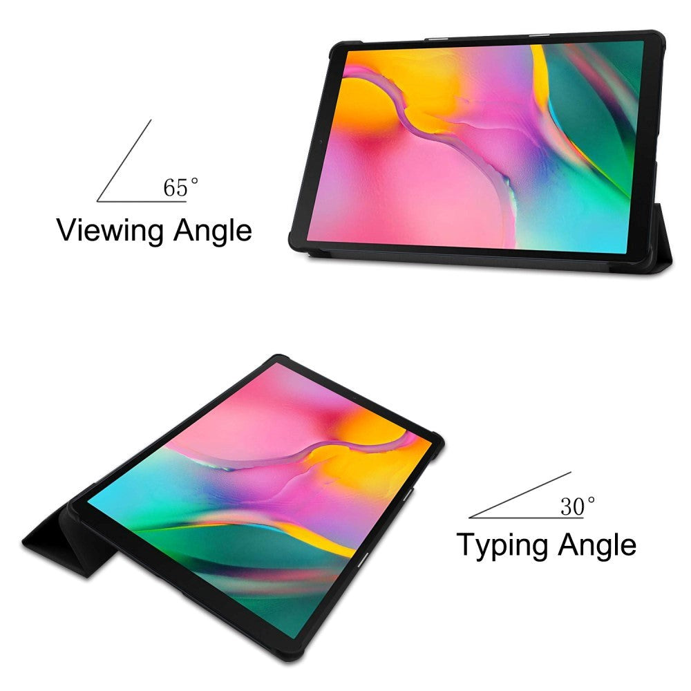 Samsung Galaxy Tab A 10.1" (2019) Foldbart Læder Cover m. Ståfunktion - Sort