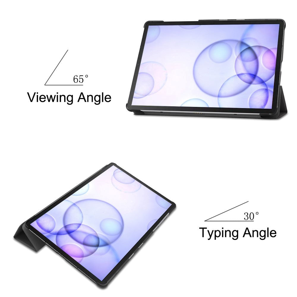 Samsung Galaxy Tab S6 Cover m. Ståfunktion & Vågeblus - Sort