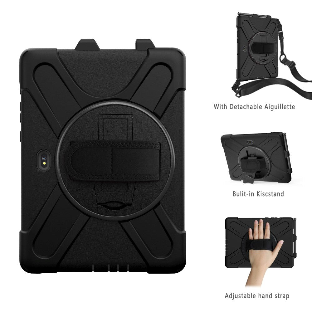 Samsung Galaxy Tab Active Pro / 4 Pro Håndværker Cover m. 360⁰ Fod & Skulderstrop - Sort