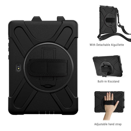 Samsung Galaxy Tab Active Pro / 4 Pro Håndværker Cover m. 360⁰ Fod & Skulderstrop - Sort