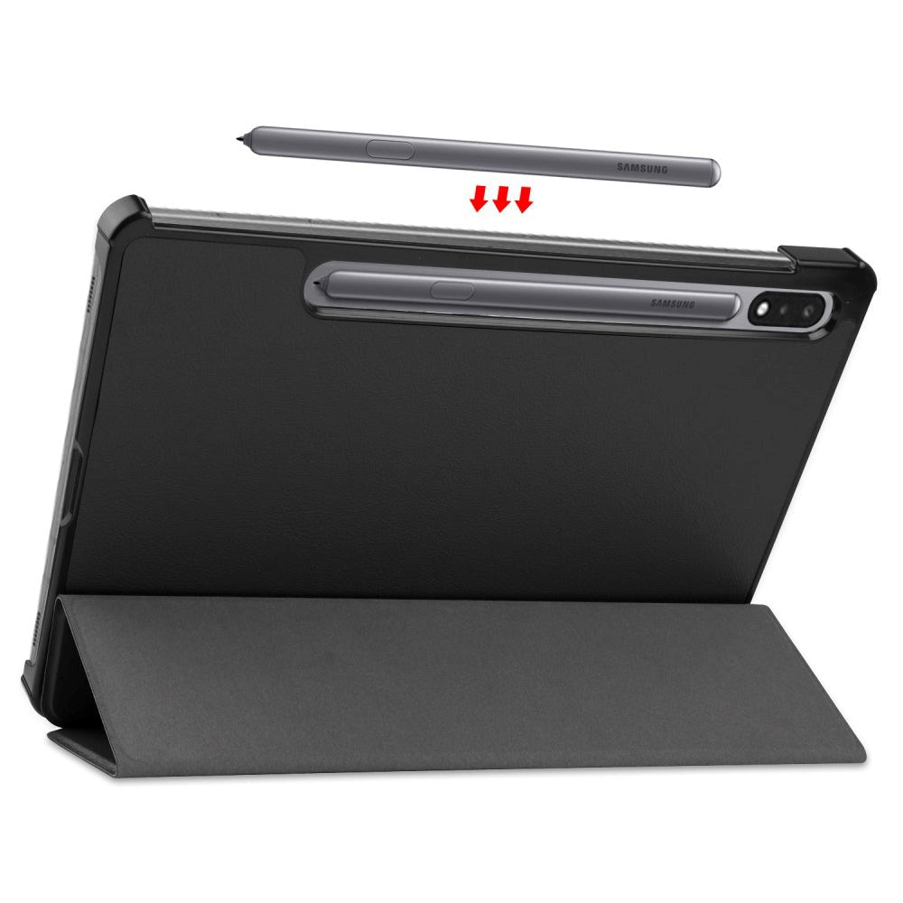 Samsung Galaxy Tab S8 / S7 Tri-Fold Læder Cover - Sort