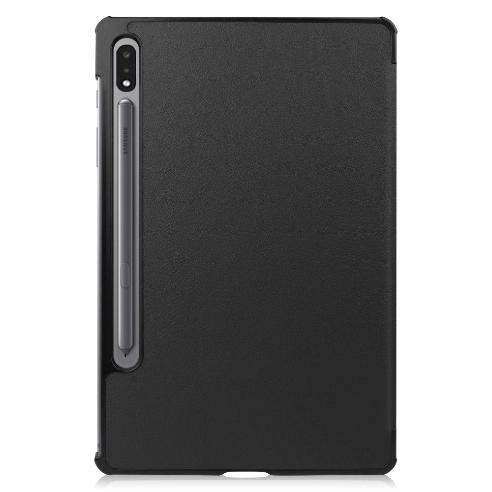 Samsung Galaxy Tab S8 / S7 Tri-Fold Læder Cover - Sort