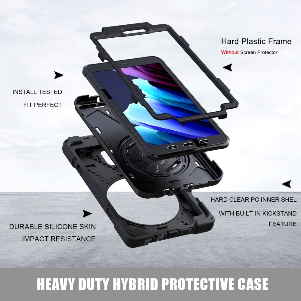 Samsung Galaxy Tab Active 3 8" Håndværker Cover m. Håndholder & Kickstand - Sort