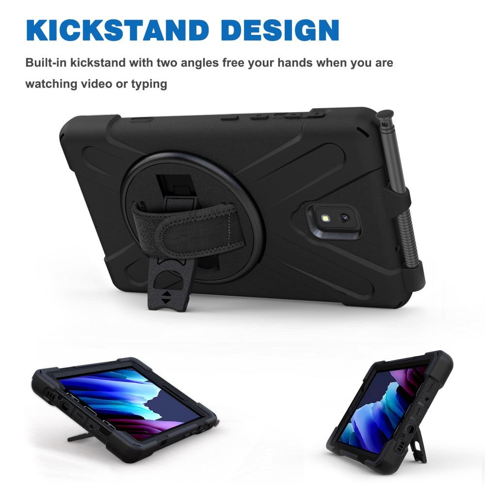 Samsung Galaxy Tab Active 3 8" Håndværker Cover m. Håndholder & Kickstand - Sort
