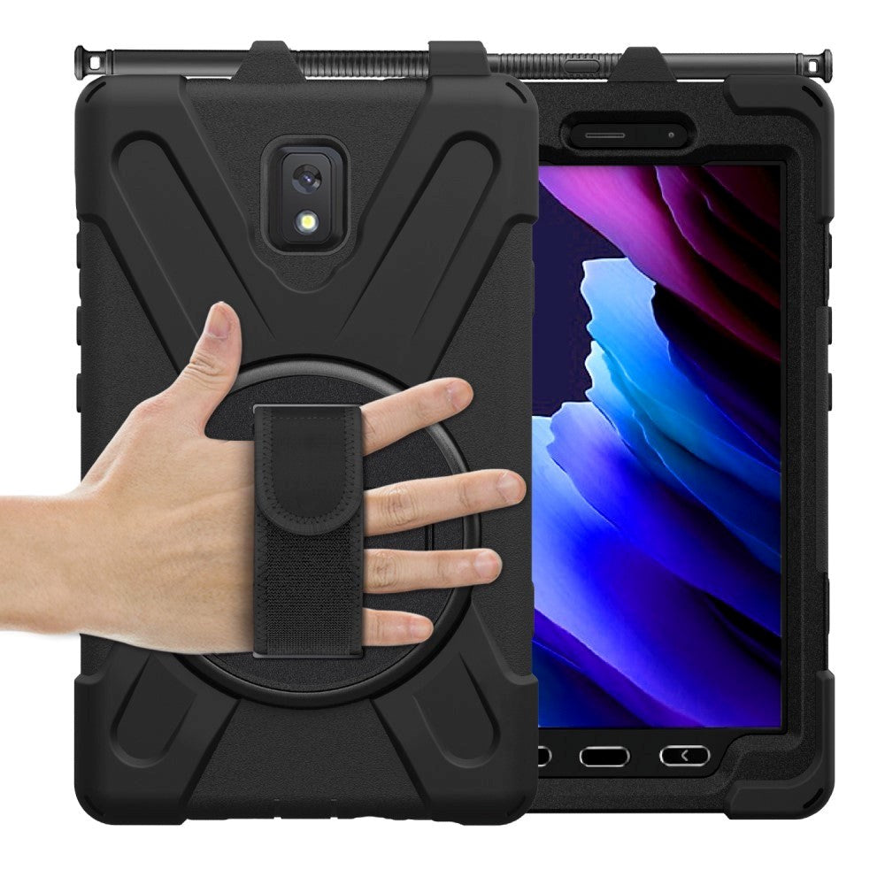 Samsung Galaxy Tab Active 3 8" Håndværker Cover m. Håndholder & Kickstand - Sort