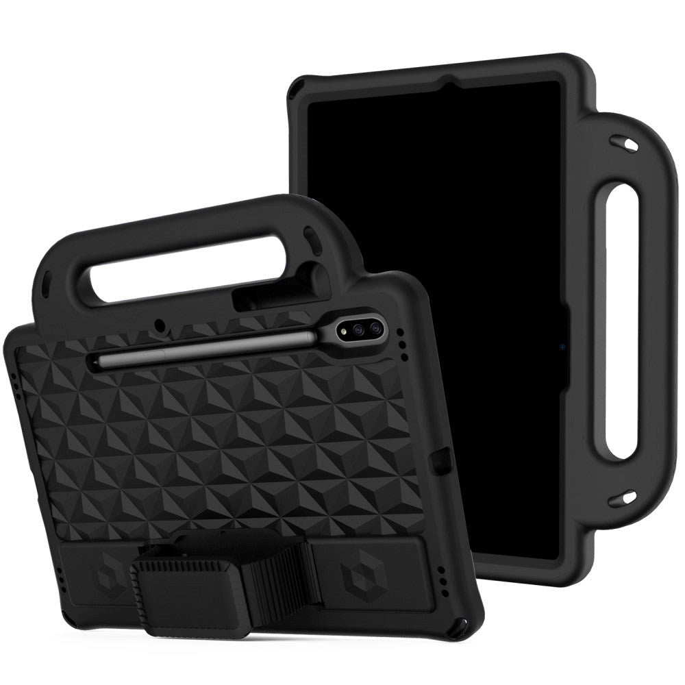 Samsung Galaxy Tab S7 Håndværker Cover m. Pencil Holder, Bærestrop & Skulderstrop - Sort