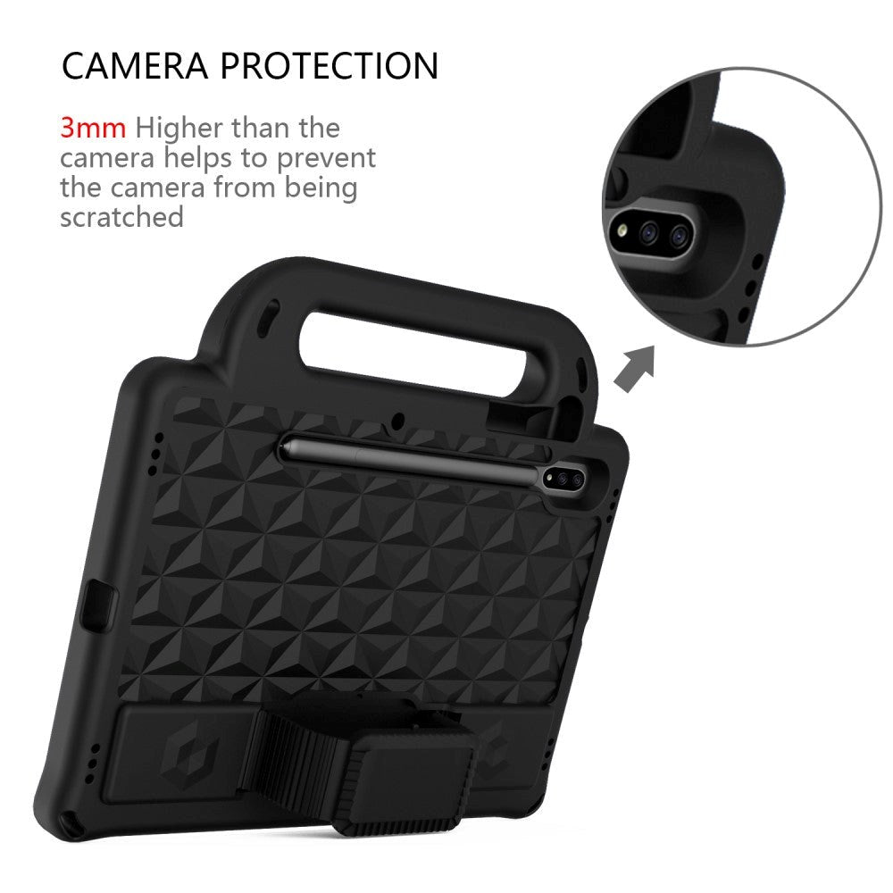 Samsung Galaxy Tab S7 Håndværker Cover m. Pencil Holder, Bærestrop & Skulderstrop - Sort