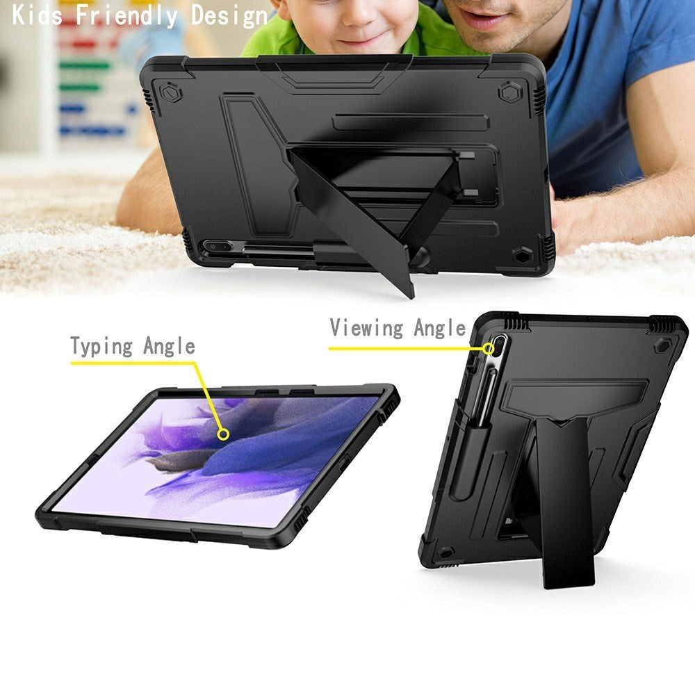 Samsung Galaxy Tab S7 FE Håndværker Cover m. Kickstand - Sort