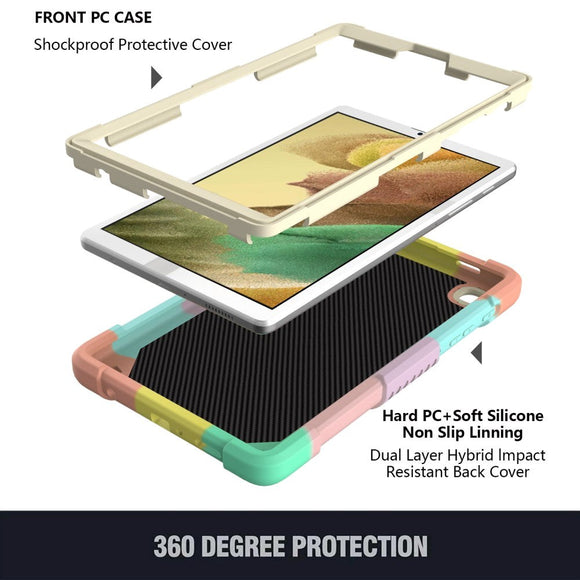 Samsung Galaxy Tab A7 Lite Børne Cover - Butterfly Kickstand Cover - Regnbue V2