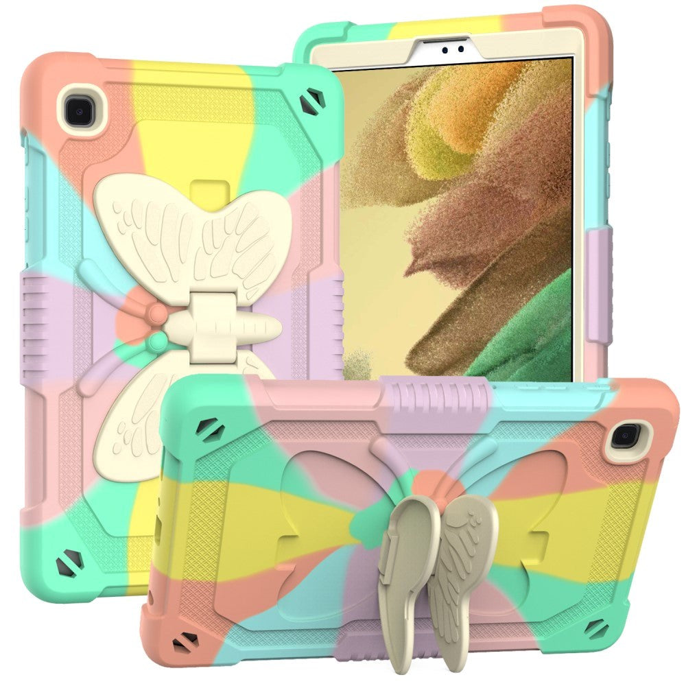 Samsung Galaxy Tab A7 Lite Børne Cover - Butterfly Kickstand Cover - Regnbue V2