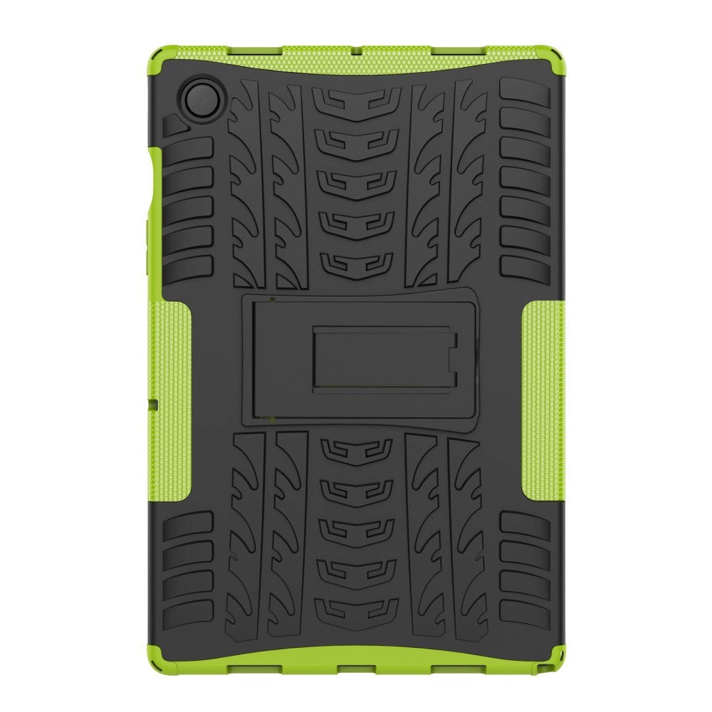 Samsung Galaxy Tab A8 10.5" (2021) Håndværker Cover m. Dæk Design & Ståfunktion - Sort & Grøn