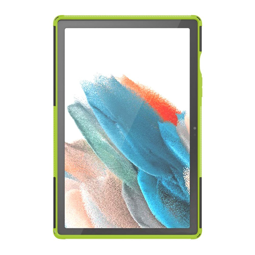 Samsung Galaxy Tab A8 10.5" (2021) Håndværker Cover m. Dæk Design & Ståfunktion - Sort & Grøn