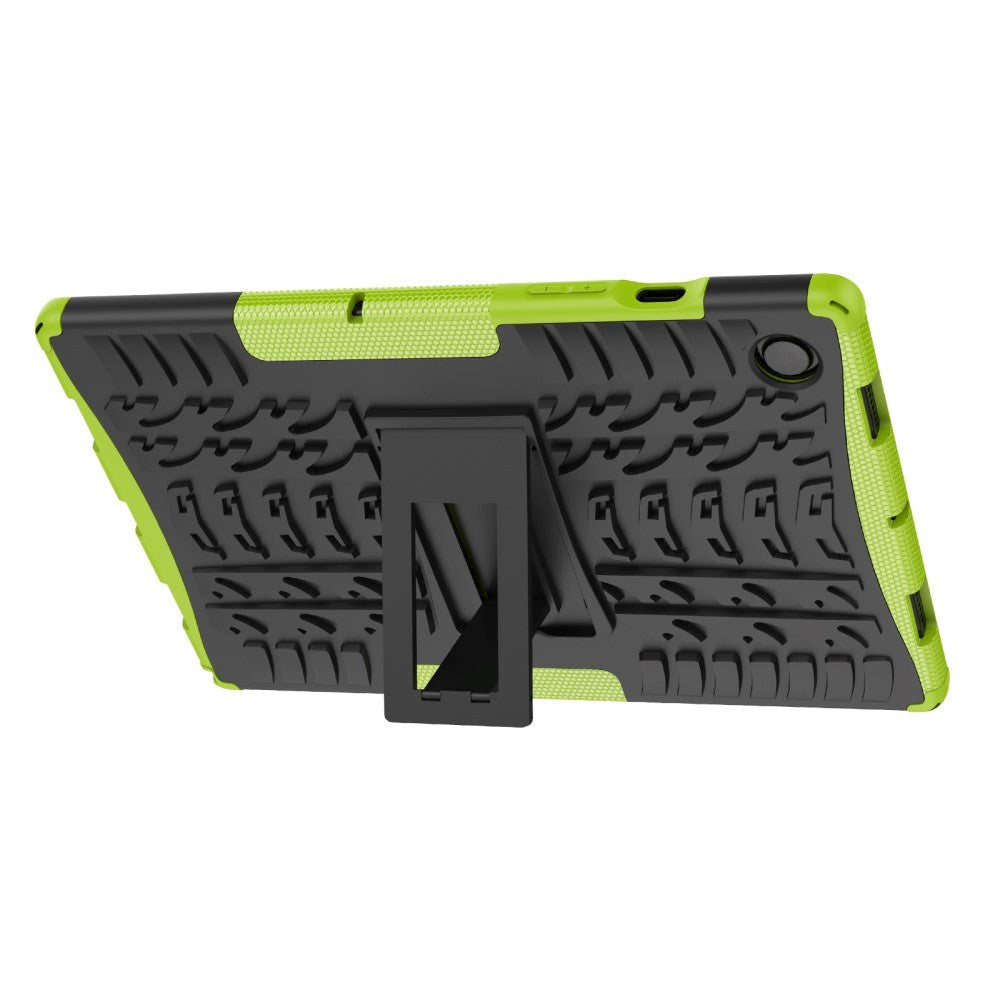 Samsung Galaxy Tab A8 10.5" (2021) Håndværker Cover m. Dæk Design & Ståfunktion - Sort & Grøn