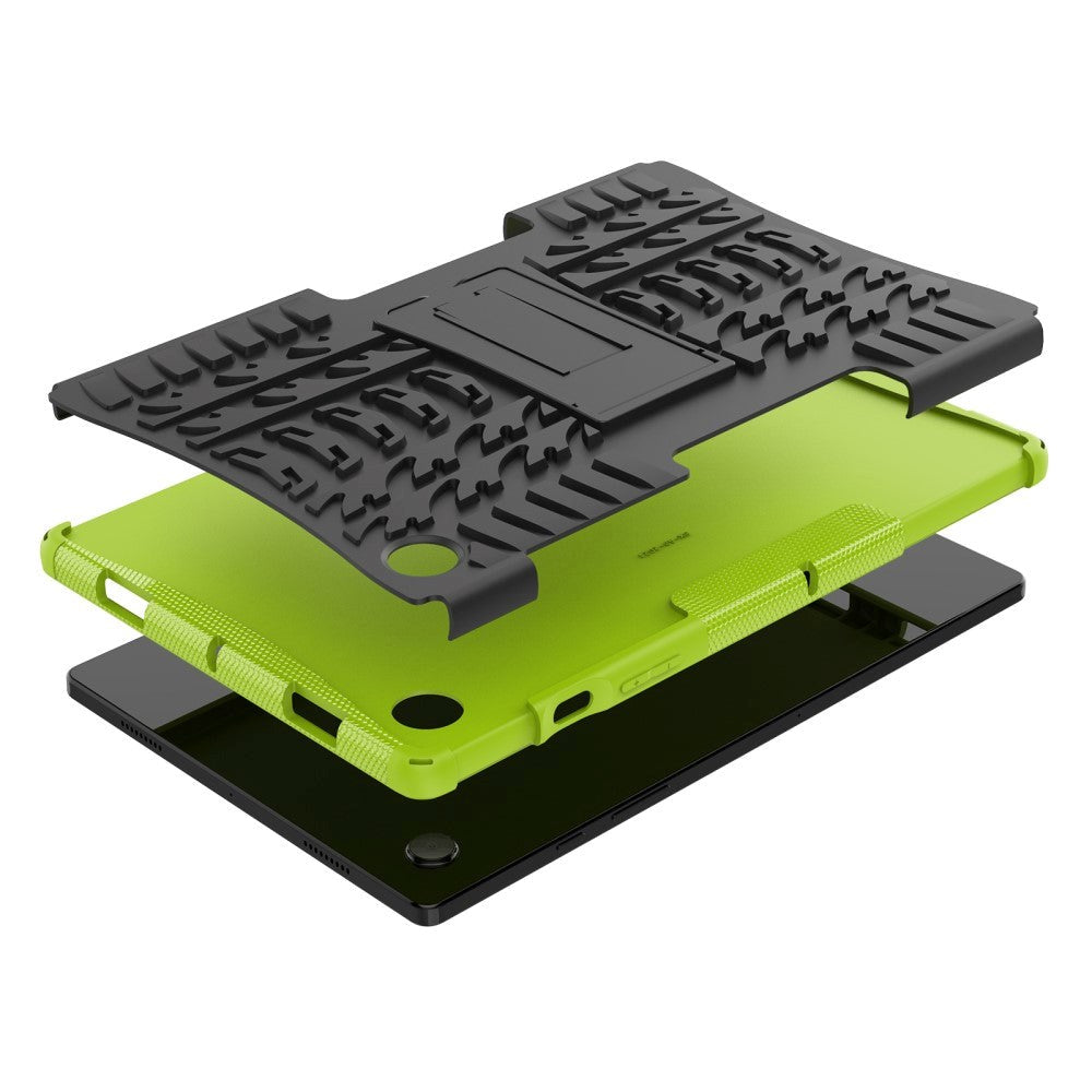 Samsung Galaxy Tab A8 10.5" (2021) Håndværker Cover m. Dæk Design & Ståfunktion - Sort & Grøn