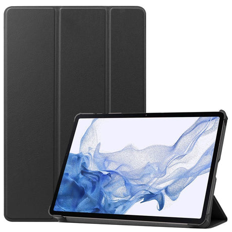EIDERWOOD Samsung Galaxy Tab S8 Kunstlæder Trifold Flip Cover - Sort