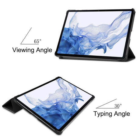 EIDERWOOD Samsung Galaxy Tab S8 Kunstlæder Trifold Flip Cover - Sort