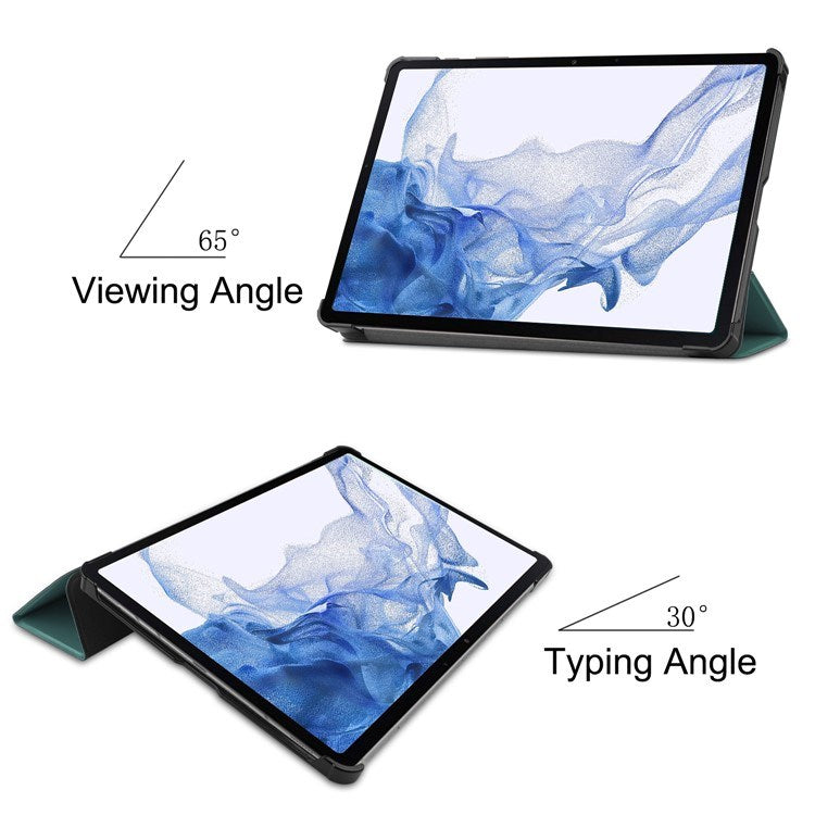 EIDERWOOD Samsung Galaxy Tab S8 Kunstlæder Trifold Flip Cover - Grøn