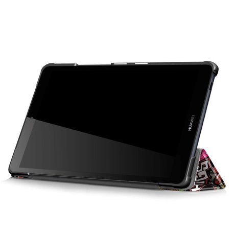 Huawei MediaPad M5 Lite 8 Læder Cover m. Folde & Standerfunktion - Cartoon Graffiti