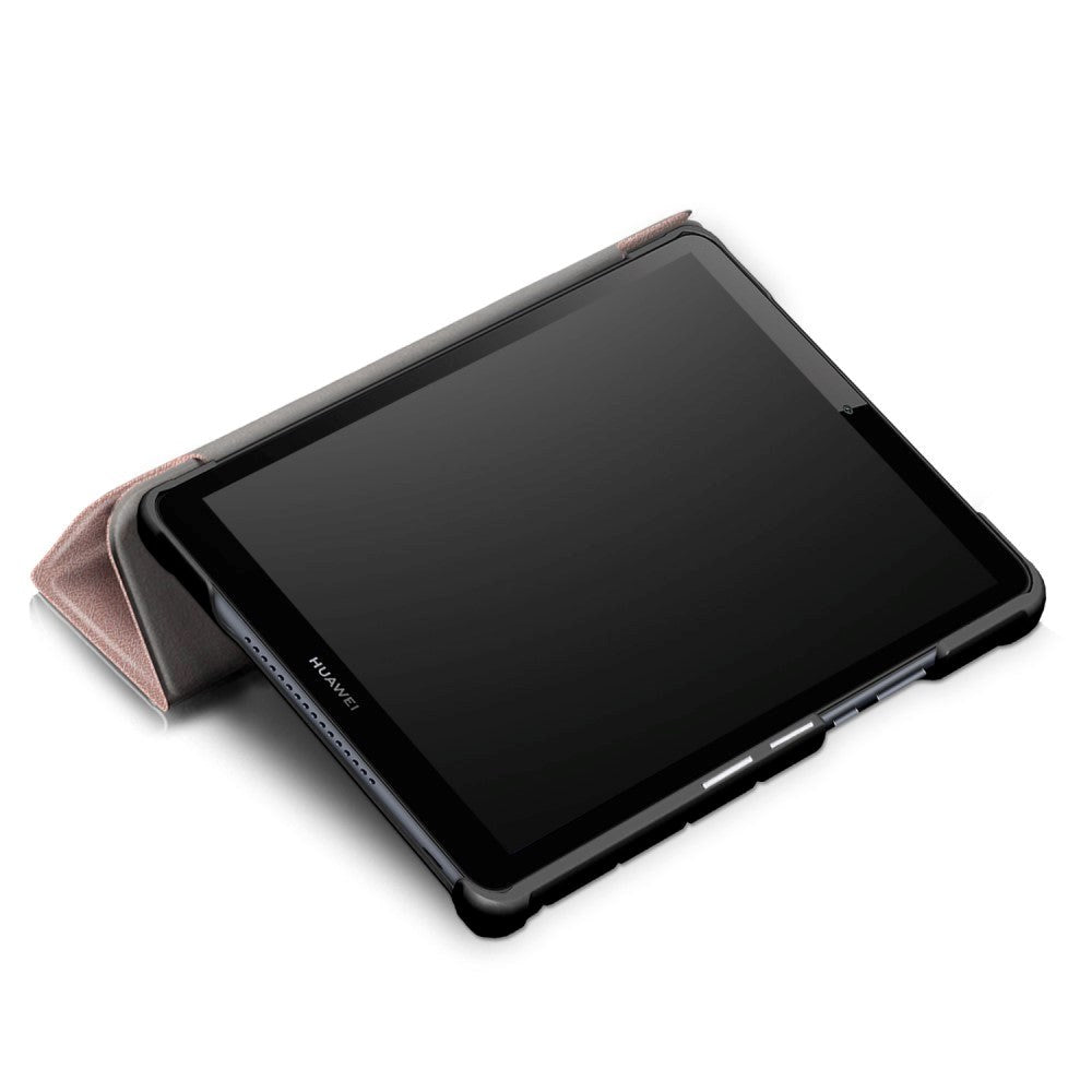 Huawei MediaPad M5 Lite 8 Tri-Fold Læder Cover Rose Gold