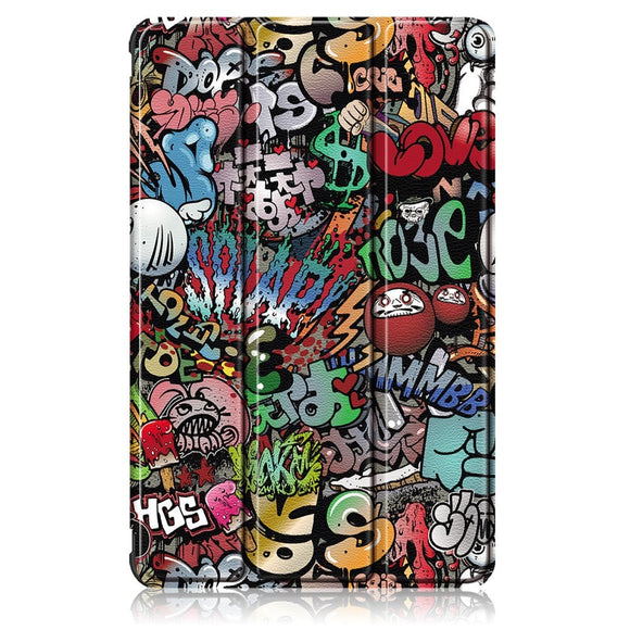 Huawei MatePad 10.4" Læder Cover - Cartoon Graffiti