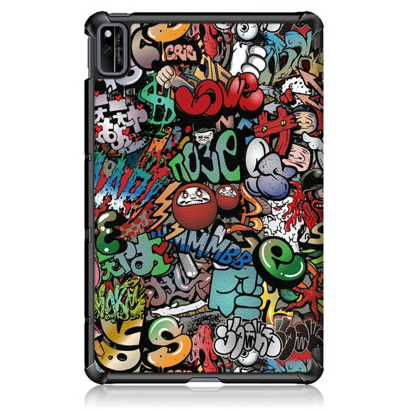 Huawei MatePad 10.4" Læder Cover - Cartoon Graffiti