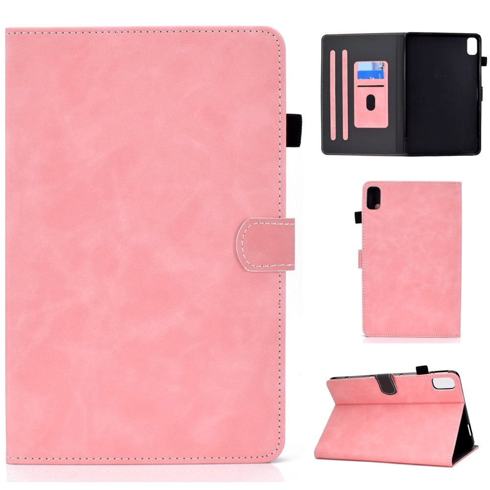 Huawei MatePad 10.4" Blødt Læder Cover m. Ståfunktion & Kortholder - Lyserød