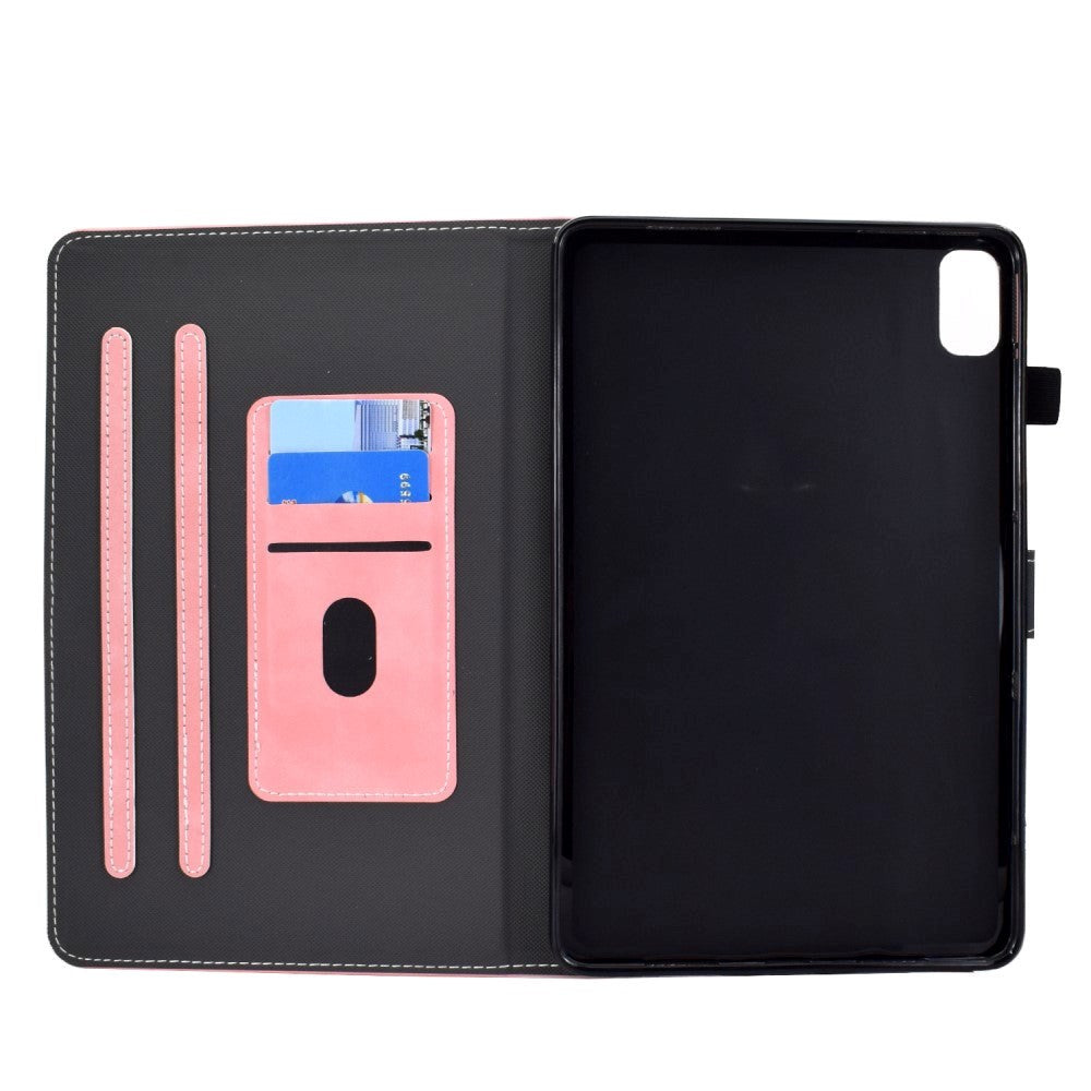 Huawei MatePad 10.4" Blødt Læder Cover m. Ståfunktion & Kortholder - Lyserød