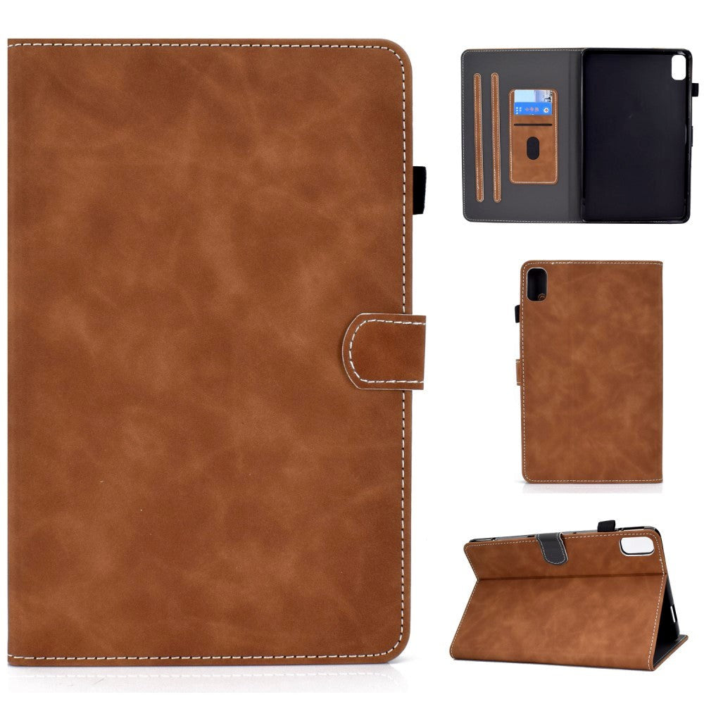 Huawei MatePad 10.4" Blødt Læder Cover m. Ståfunktion & Kortholder - Brun