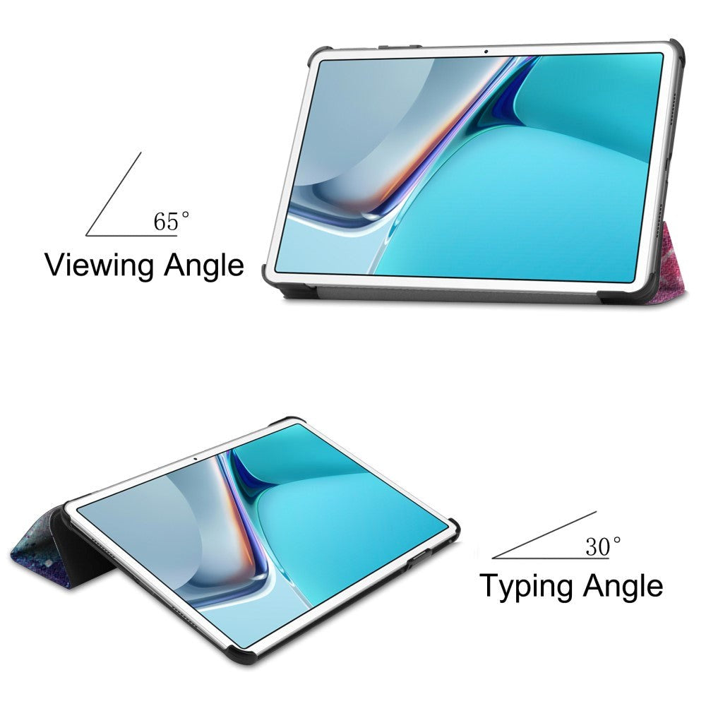 Huawei MatePad 11 Tri-fold Flip Cover m. Vågeblus Funktion - Stjernehimmel