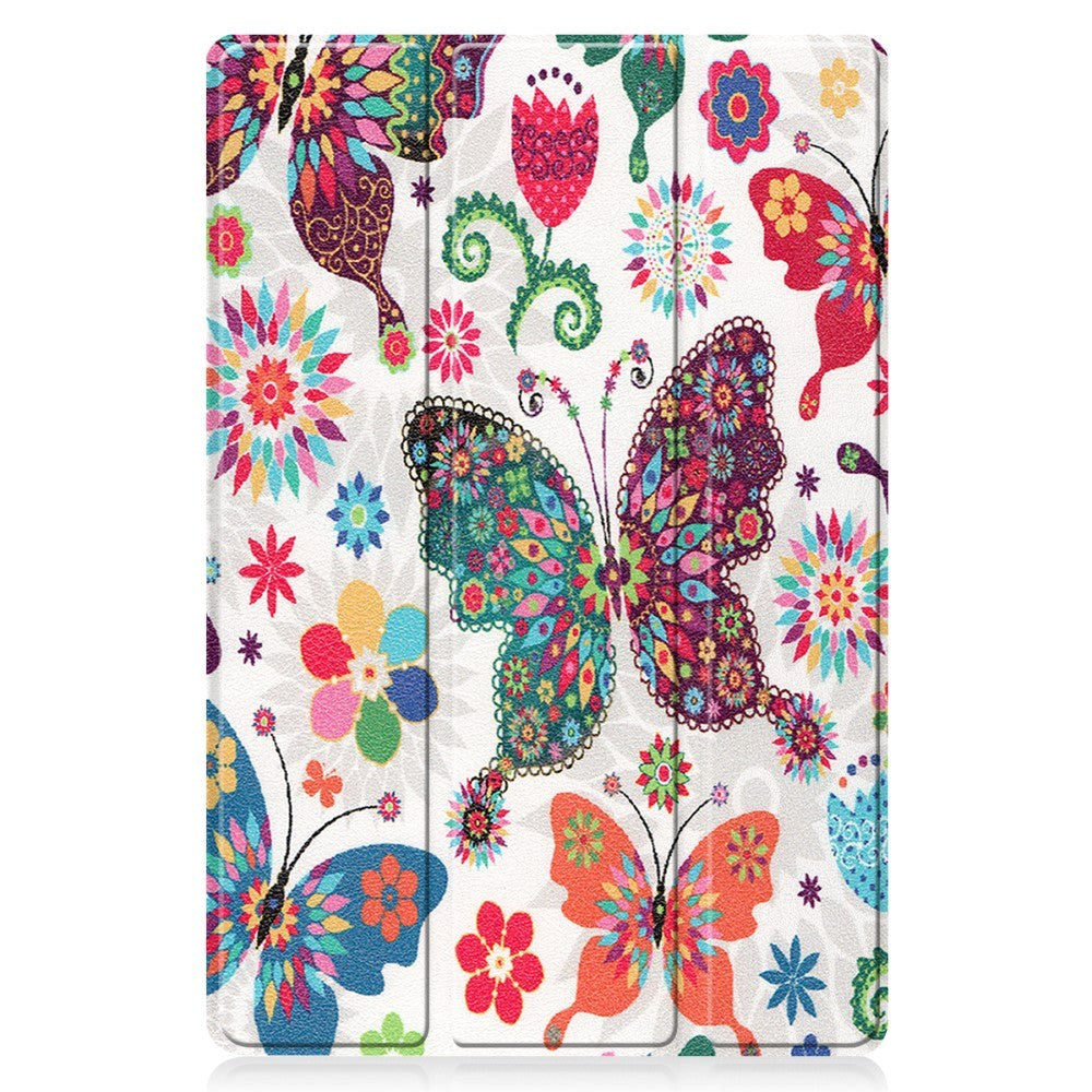 Huawei MatePad 11 Tri-fold Flip Cover m. Vågeblus Funktion - Sommerfugle