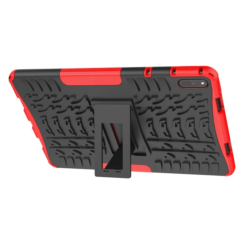 Huawei MatePad 11 Håndværker Cover m. Dæk Design & Ståfunktion - Sort & Rød