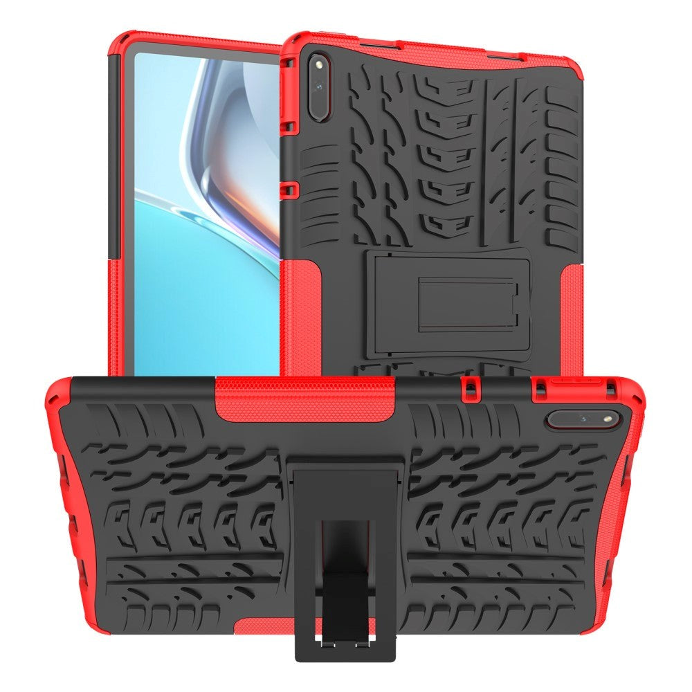 Huawei MatePad 11 Håndværker Cover m. Dæk Design & Ståfunktion - Sort & Rød