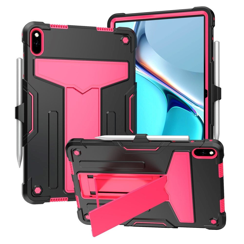 Huawei MatePad 11 Håndværker Cover m. Kickstand & Penholder - Sort & Pink