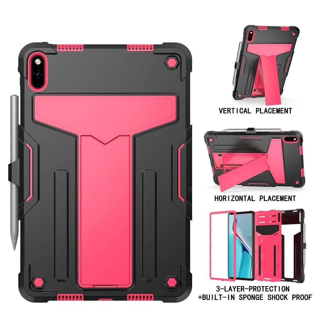 Huawei MatePad 11 Håndværker Cover m. Kickstand & Penholder - Sort & Pink