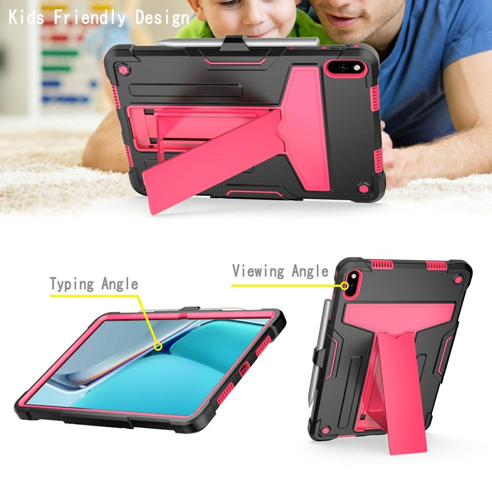 Huawei MatePad 11 Håndværker Cover m. Kickstand & Penholder - Sort & Pink