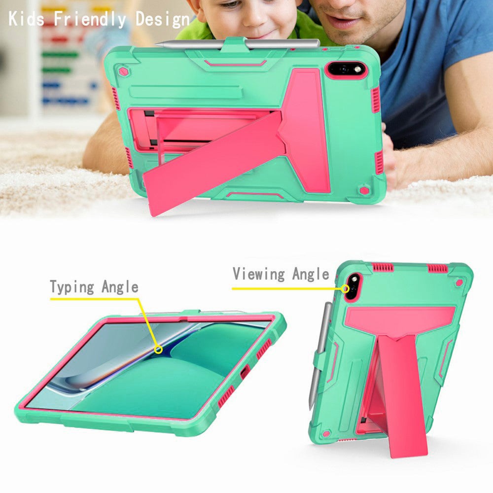Huawei MatePad 11 Håndværker Cover m. Kickstand & Penholder - Cyan & Pink
