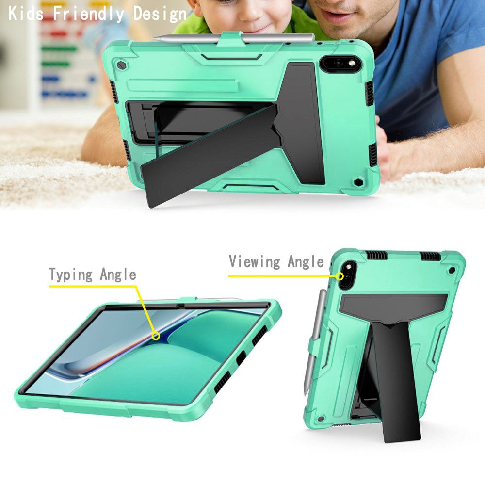 Huawei MatePad 11 Håndværker Cover m. Kickstand & Penholder - Cyan & Sort