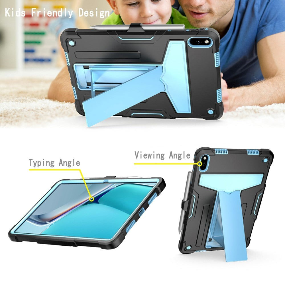 Huawei MatePad 11 Håndværker Cover m. Kickstand & Penholder - Sort & Blå