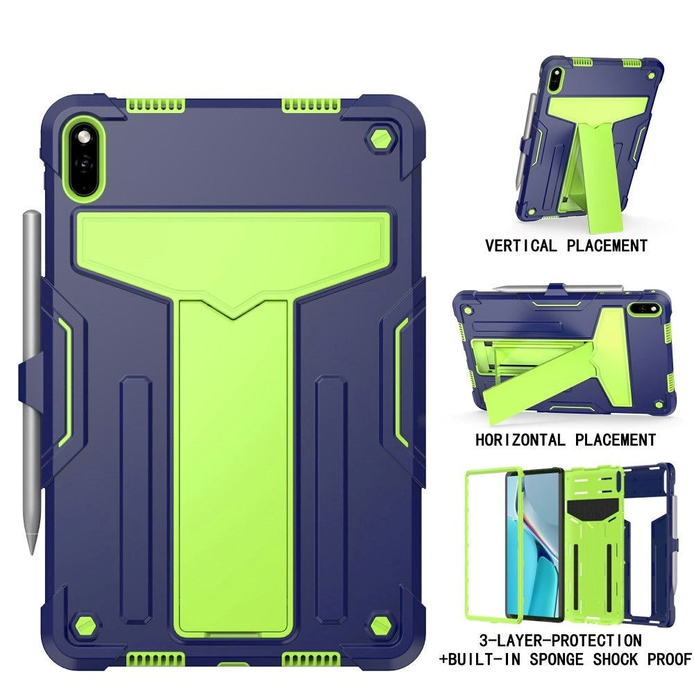 Huawei MatePad 11 Håndværker Cover m. Kickstand & Penholder - Mørkeblå & Grøn