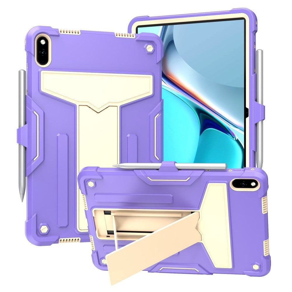 Huawei MatePad 11 Håndværker Cover m. Kickstand & Penholder - Lilla & Beige