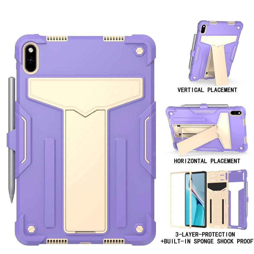 Huawei MatePad 11 Håndværker Cover m. Kickstand & Penholder - Lilla & Beige
