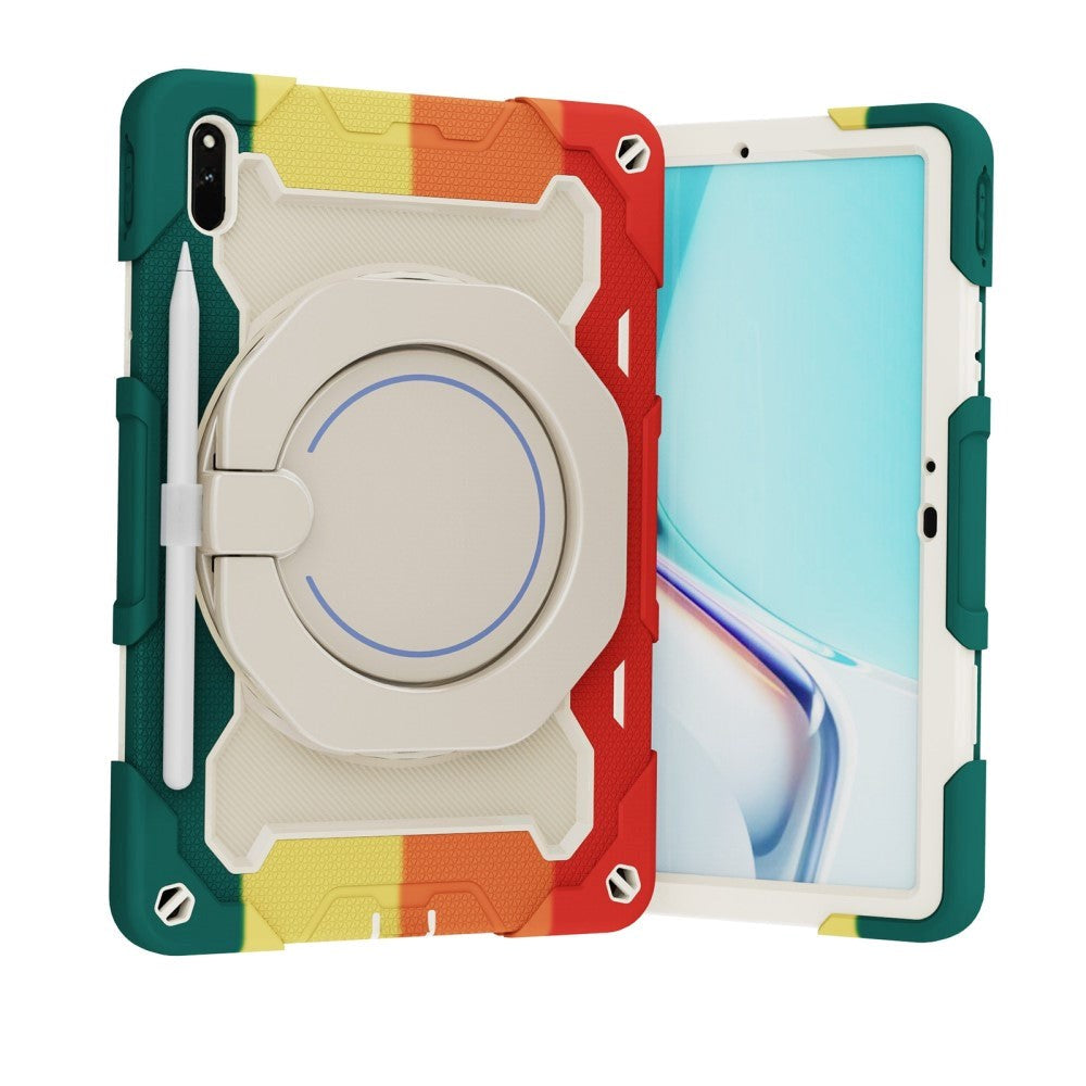 Huawei MatePad 11 Håndværker Cover m. Ståfunktion, Håndholder & Penholder - Hvid / Grøn / Rød