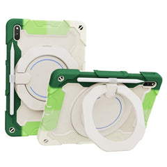 Huawei MatePad 11 Håndværker Cover m. Ståfunktion, Håndholder & Penholder - Hvid / Grøn