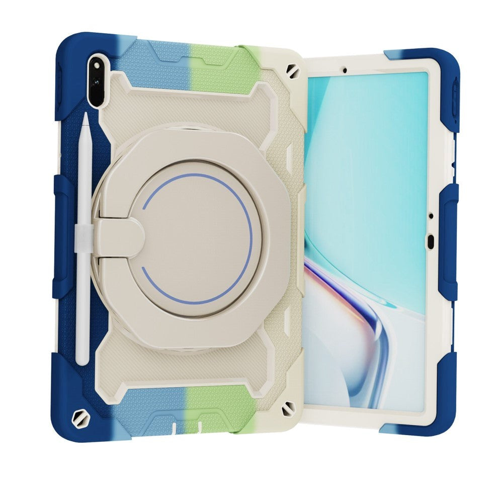 Huawei MatePad 11 Håndværker Cover m. Ståfunktion, Håndholder & Penholder - Hvid / Blå