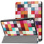 Huawei MediaPad T3 10 9.6" Cover - Tri-Fold Læder Cover "Colorful Squares" Flerfarvet
