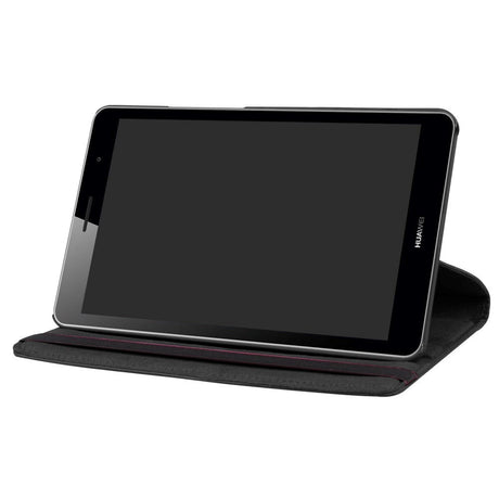 Huawei MediaPad T3 8" Cover - Læder Cover m. 360 Graders Ståfunktion Sort